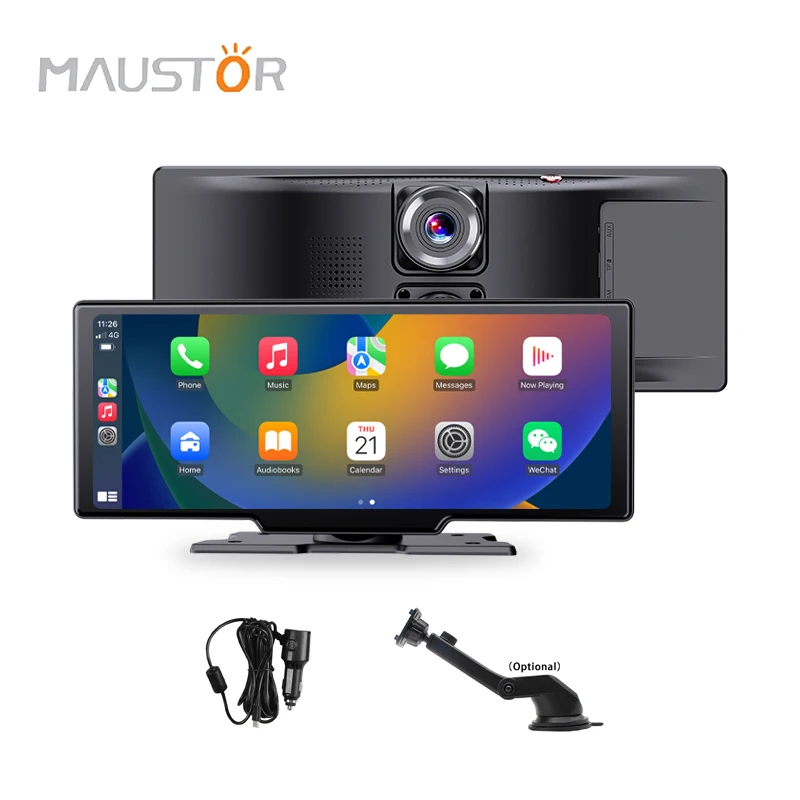10.26 Inch Universal Car Player Portable Display With DVR Support Wireless Carplay and Android Auto Suit for All Kind Vehicles