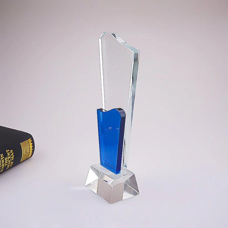 Luxury Acrylic Glass Trophy Custom Crystal Award With Base For Gift