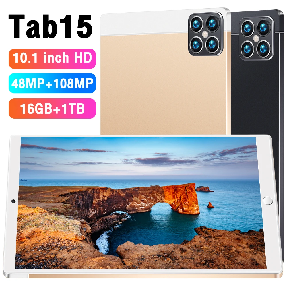 Hot Selling TAB 15 original 16gb+1tb 48MP+108MP full Display Android 12 Tablets Smart Tablet PC