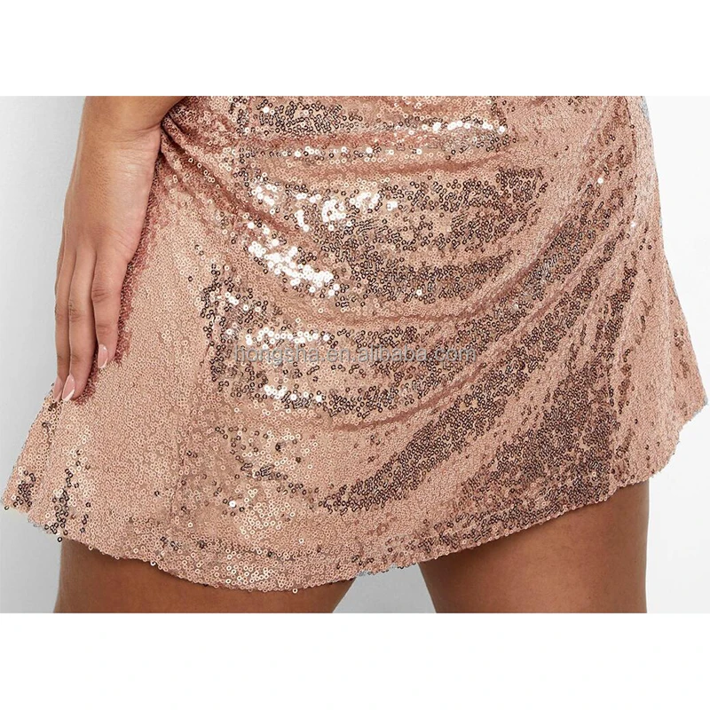 Summer Oversized Sequin Tshirt Dress Short Sleeve Mini Shift Gold Sequin Dresses Plus Size Sequin Dresses Women