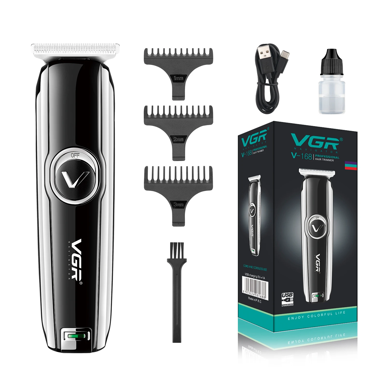 VGR V-168 Rechargeable hair clippers Professional  Electric Hair Trimmer Cordless Cutting Machine for Men