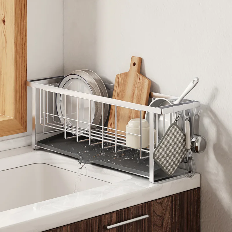 Multi-functional Stainless Steel Kitchen Rack for Bowls Dishes Cutlery Plates Storage Holders Racks