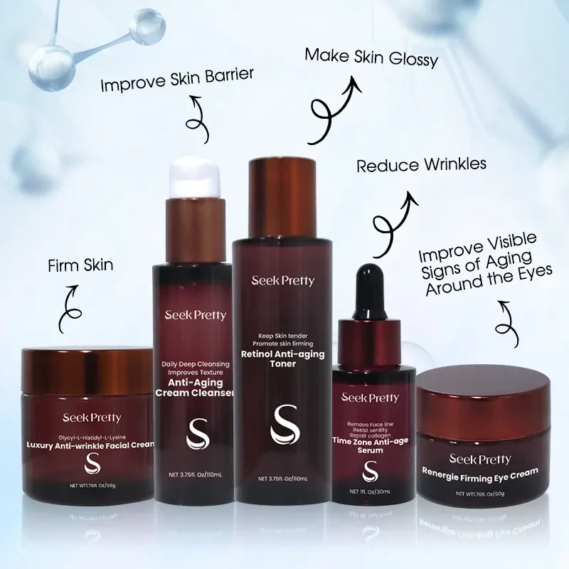 Private Label Organic Skincare Products Face Cream Serum Moisturizing Anti-Aging Skin Care Set New For Black Women