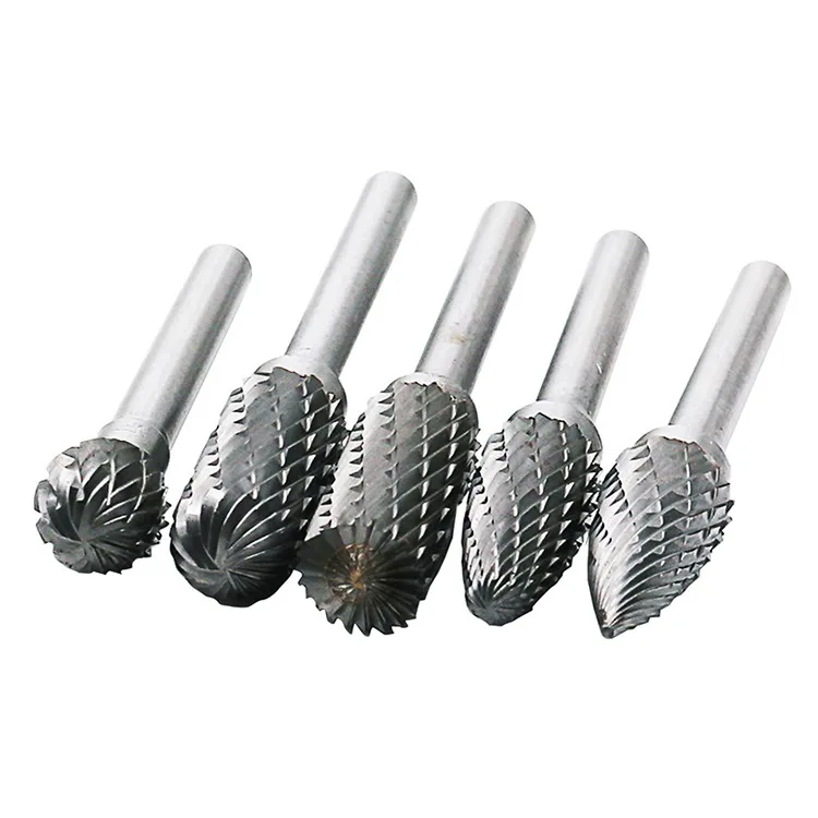 Carbide rotary file single and double grain grinding head engraving process tool metal welding grinding file