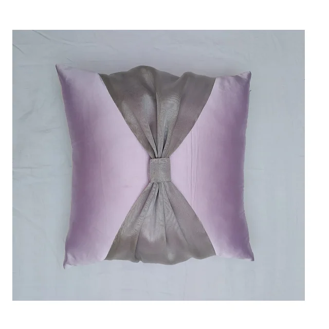 Best Price Home Decorative Cotton Satin Floor Cushion Cover Chair Sofa Back Pillow Cushion Cover with Bow Pattern