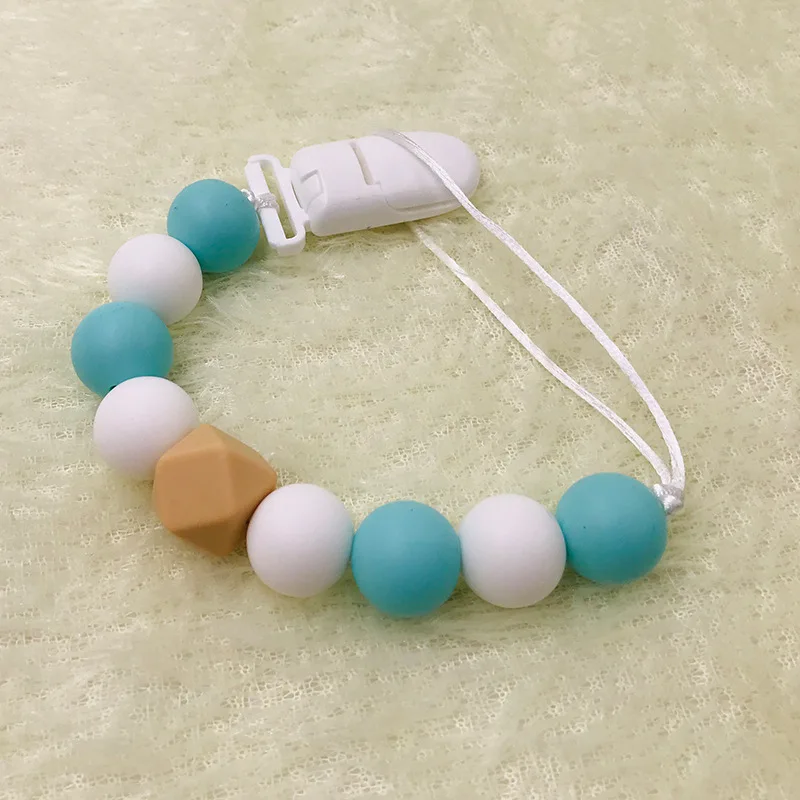New Products Baby Bead Pacifier Clips Silicone Pacifier Chain teething