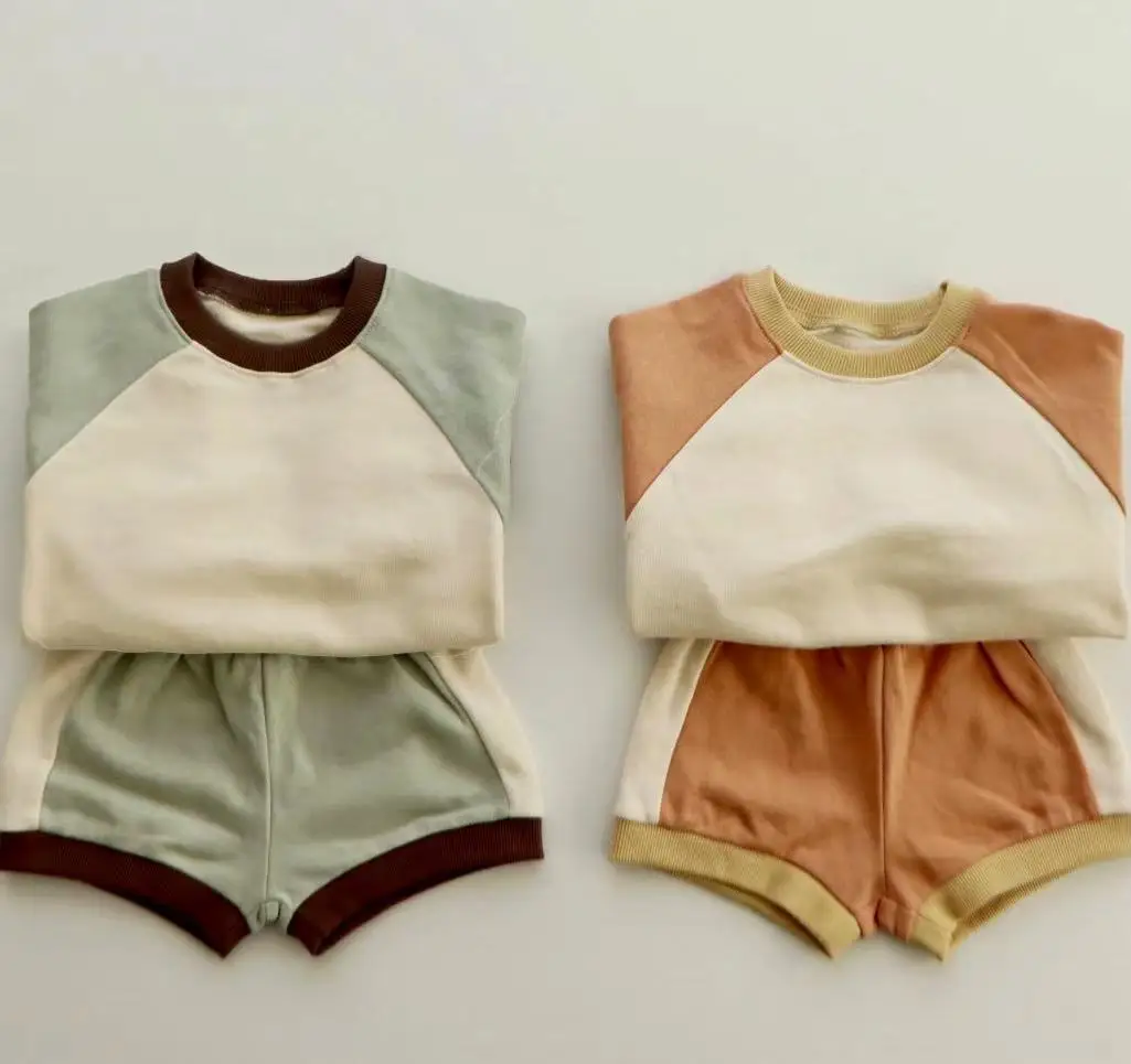 Новинка Весна 2021, удобный детский костюм с шортами с длинным рукавом