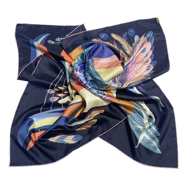 
Custom silk satin scarf digital printed head silk hair scarf bandana designer wholesale china satin scarf 