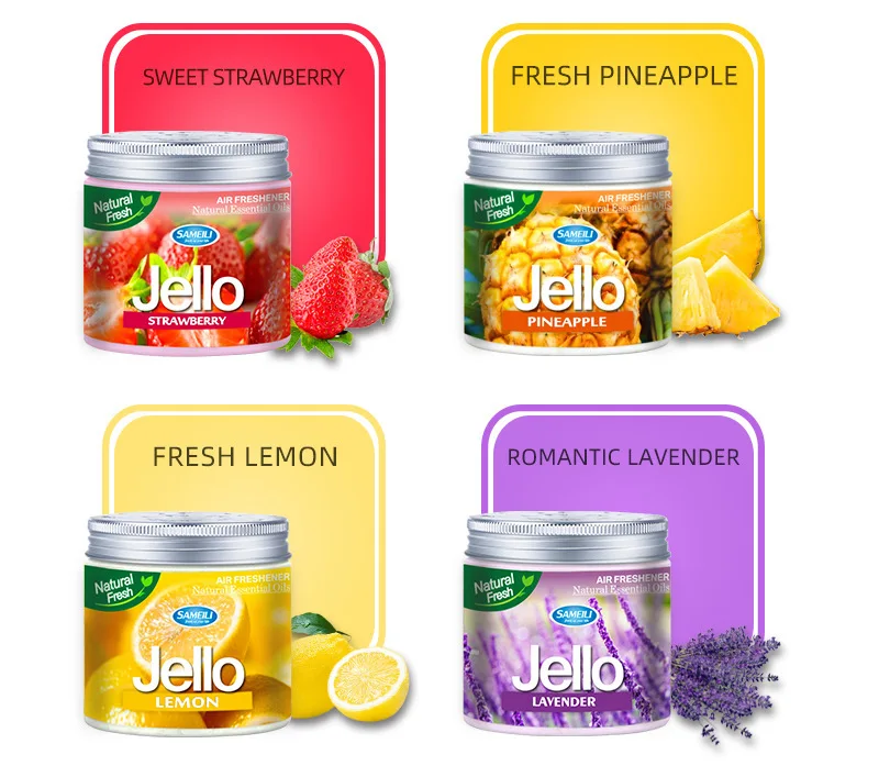 Car Aroma Perfume Aroma Diffuser Sameili Jello Nature Essential oil Gel Fragrance Rotating Perfume Solar Power Car Air Freshener