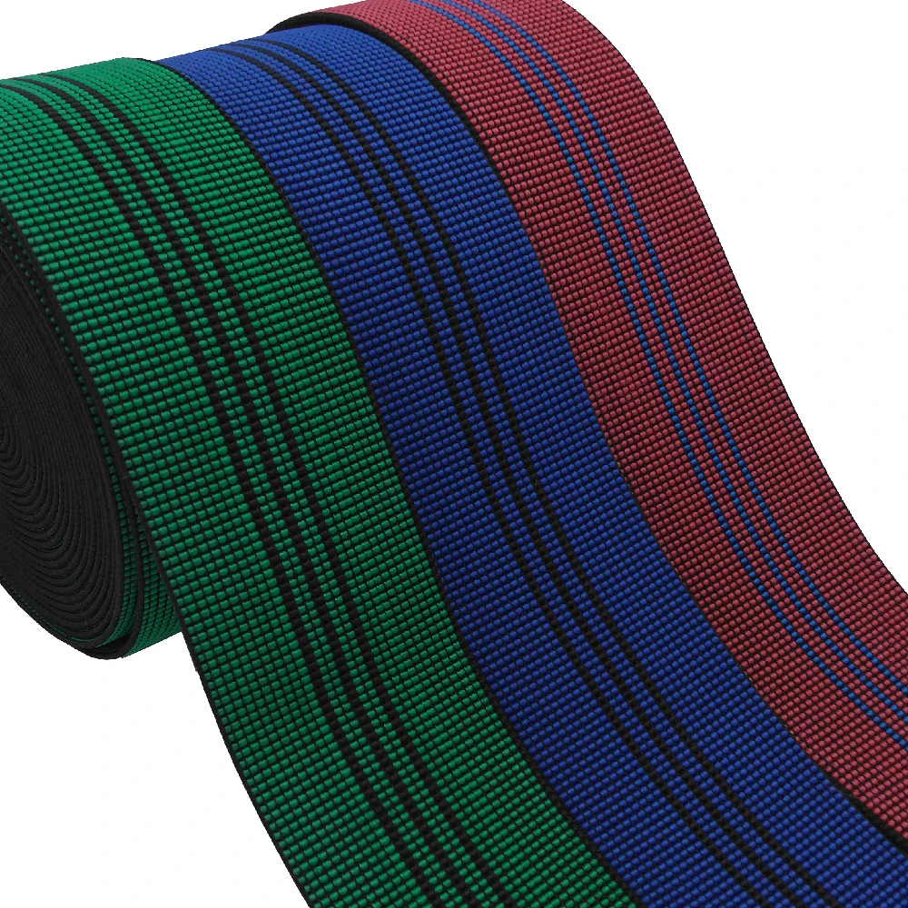 Custom heavy duty upholstery trampoline chair webbing strap PP rubber elastic band furniture tape for sofa