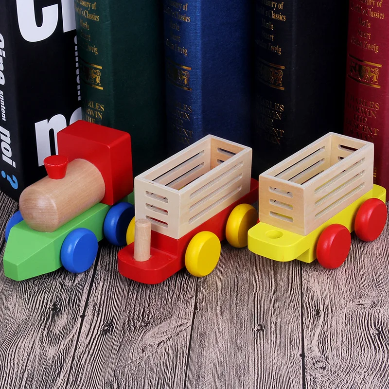 wooden farm train set toy wooden toy train set for kids wooden blocks farm animal train toy
