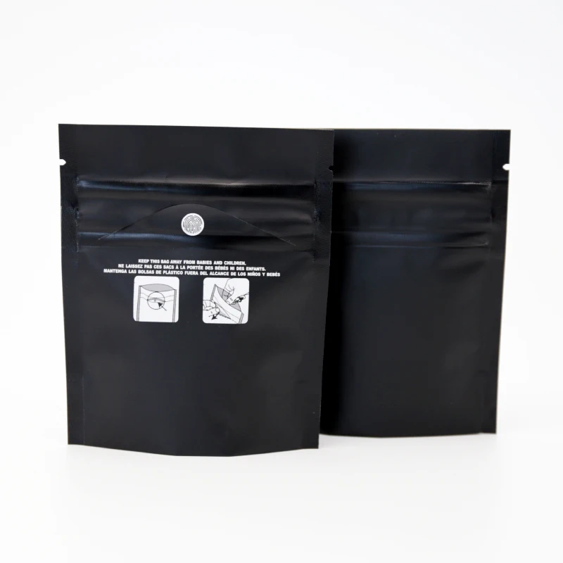 New style black child resistant zipper packs double mint edible storage mylar bags