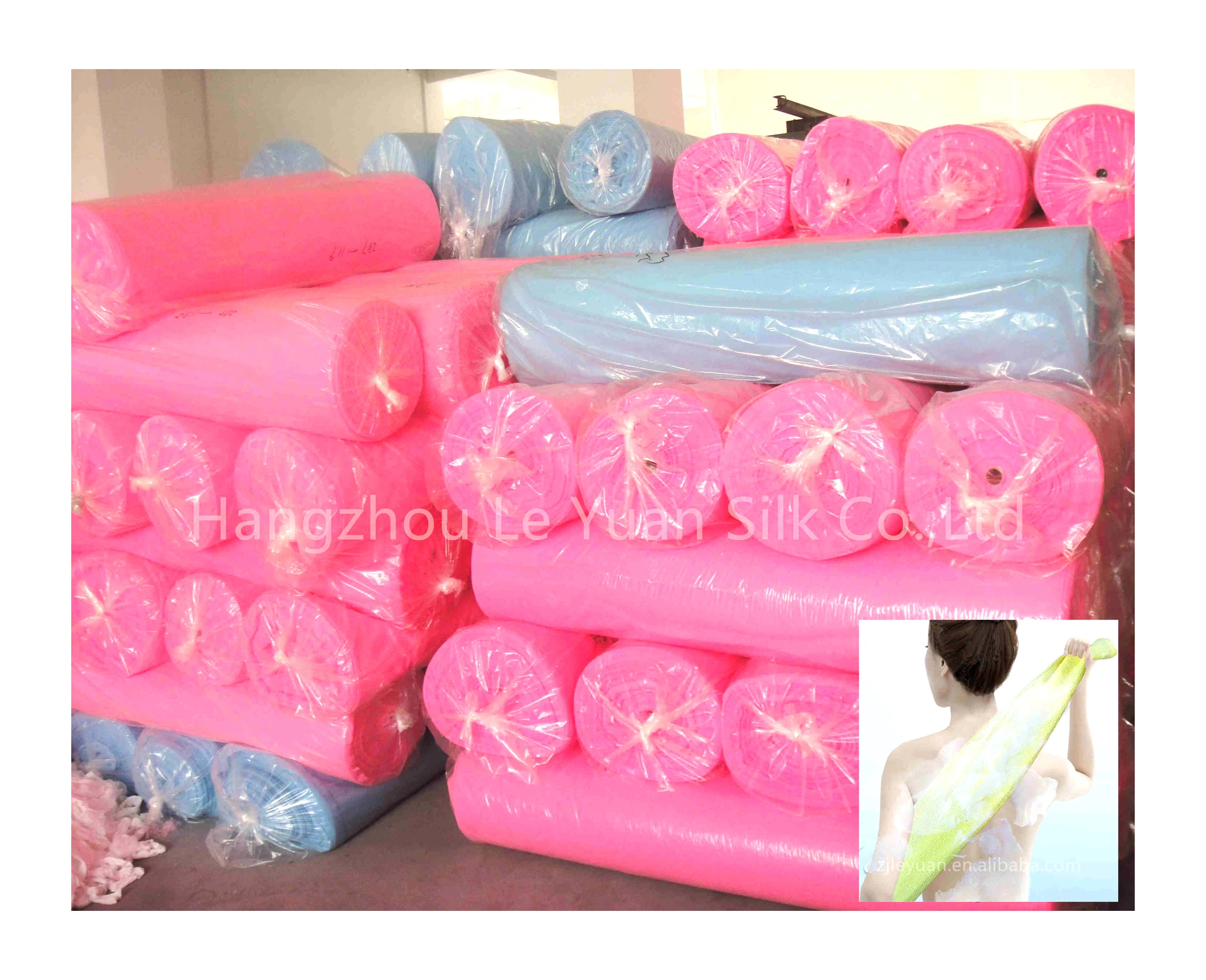 Товары для ванны, японская ткань для мытья, рулон 100% нейлоновой ткани из полиэстера с индивидуальным цветом