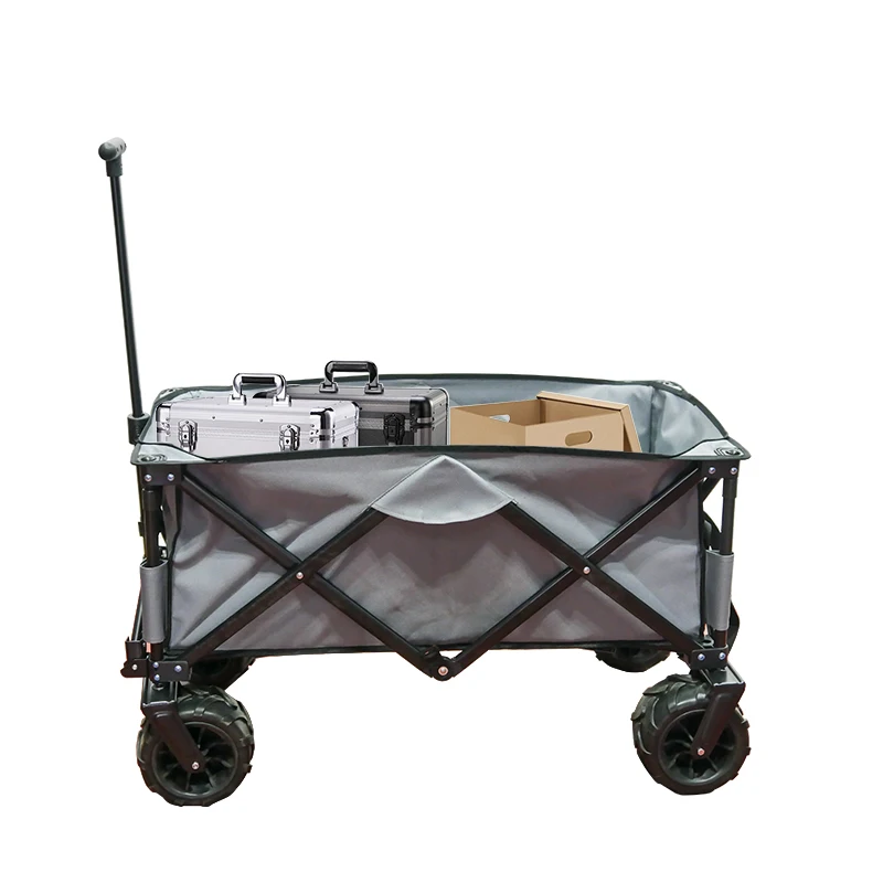 
Garden Steel Frame Camping Cart Trolley hand truck collapsible Canopy Utility Travel folding beach wagon 