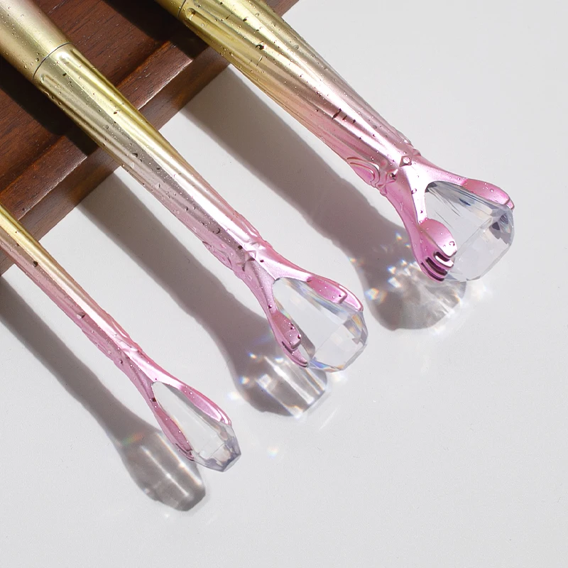 professional luxury high end fluffy facial body contour makeup brush set with logo fancy crystal foundation make up brush custom