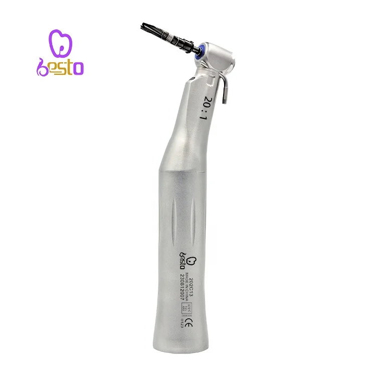 Dental Implant 20:1 LED Contra Angle Push Button Low Speed Handpiece Stainless Steel Surgery Reduction E-generator Handpiece