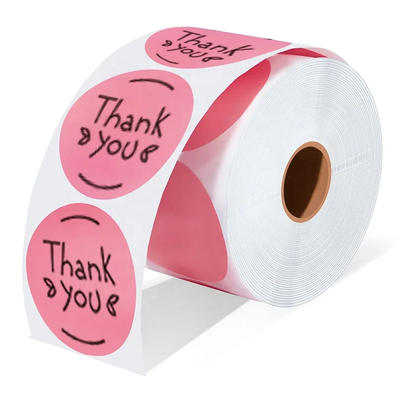 High Quality Customizable Circular Thermal Labels 2x2 White Green Blue Yellow Orange; Factory Custom Printing Unique Shape Color