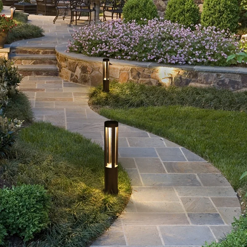 Customized Size 300MM 400MM 600MM 800MM Garden Pillar Lawn Light 110V 220V Outdoor LED Bollard Light