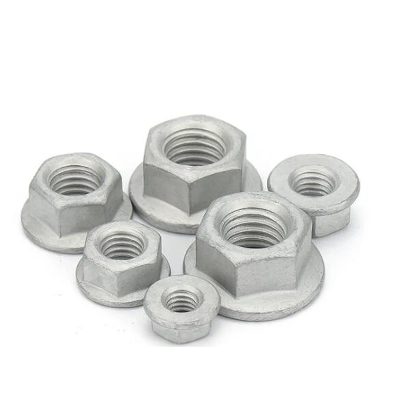 M20 M24 Class Grade 4.8 8.8 10. 9 12.9 Carbon Steel HDG Hot Dip Galvanized Serrated Hex Hexagon Flange Nut DIN6923