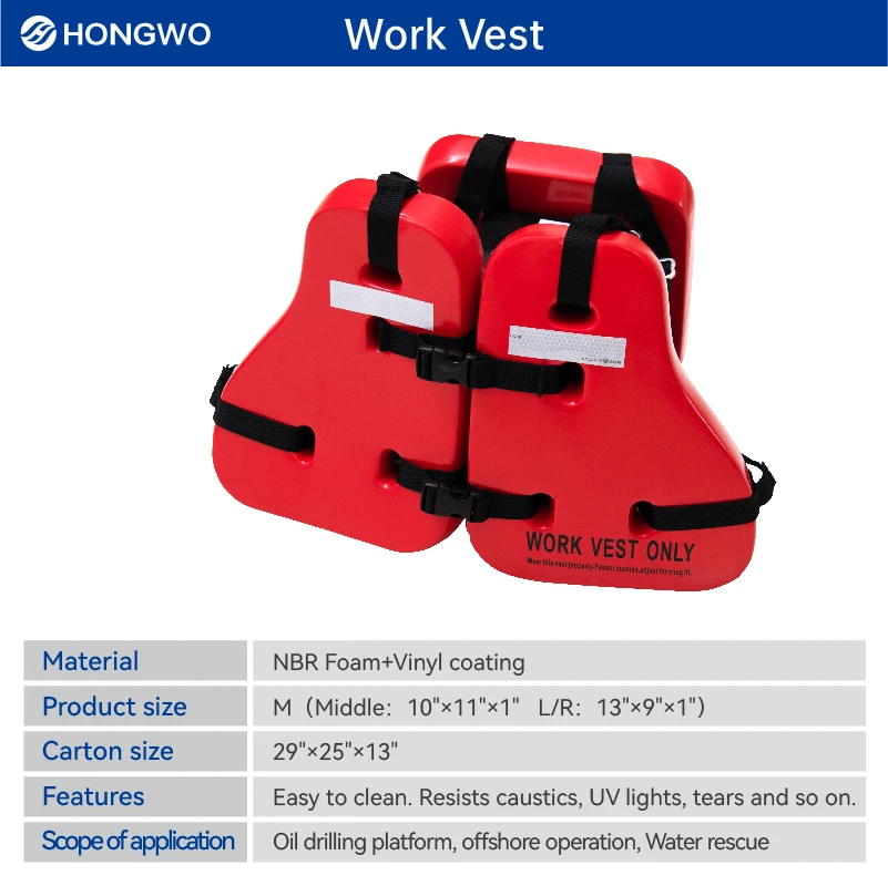 Oil Drilling Platform Life Jacket Kids Adults NBR Vinyl Dipping Foam Water Operation Three Piece Life Work Vest