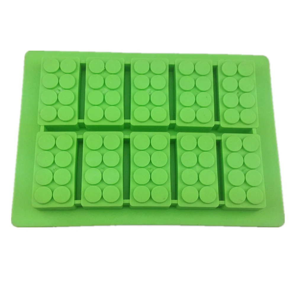 10 cavity Lego Brick Shaped Silicone Ice Cube Tray/Wholesale lego silicone ice mold
