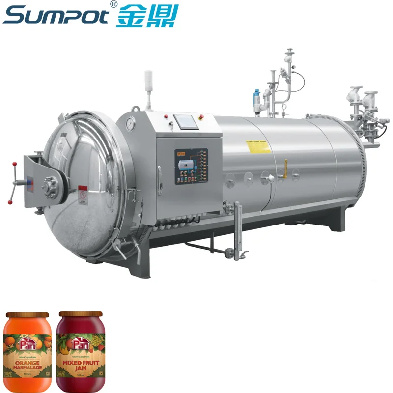 Hot water showering autoclave sterilizer retort for canned food