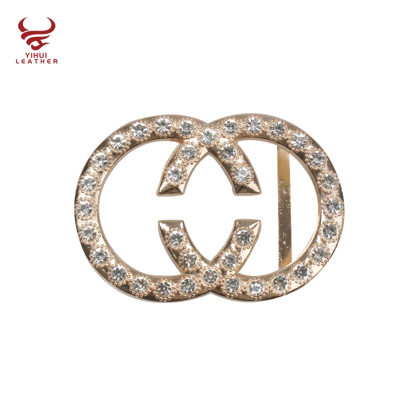 Красивая элегантная модная на заказ с кристаллами двойной C 30 мм металлической пряжкой со стразами для женщин