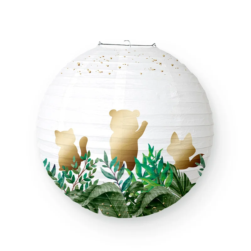 DIY Cartoon Dinosaur Round Paper Lantern Lanterns for Kids Happy Birthday Themed New Year Party Hanging Decor Supplies