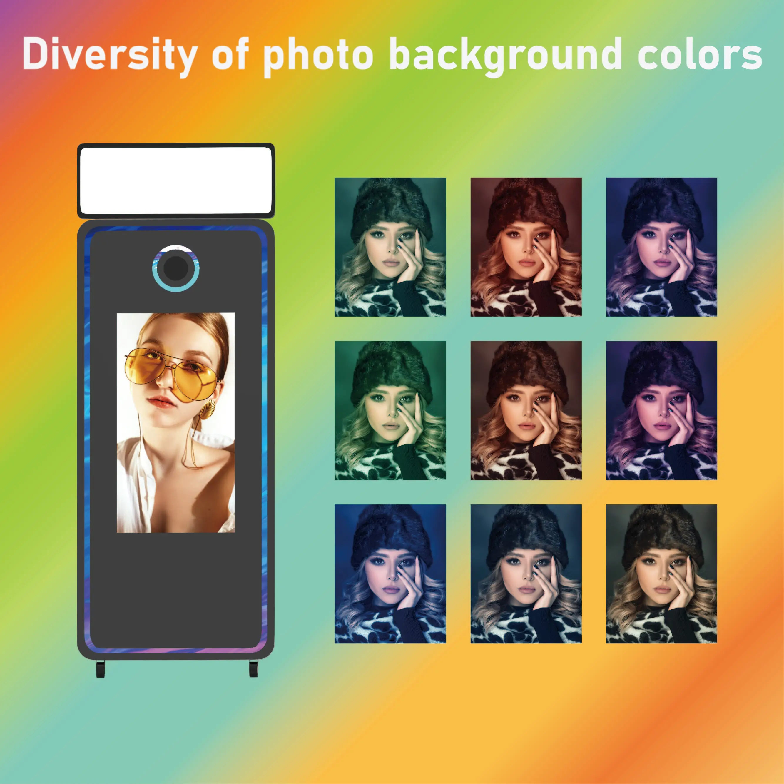 Wholesale New Large Thin Selfie Portable Mirror Photo Booth Beauty Picture Portable Selfie Photo Booth Magic Mirror Photo Booth