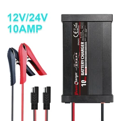 12/24V 10Amp Auto 5 stage  GEL AGM WET battery charger 12v 24v smart car battery charger