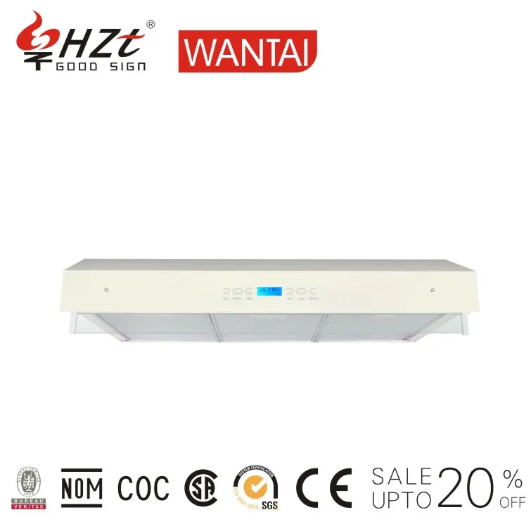 cheap price push button white slim kitchen cooker extractor hood