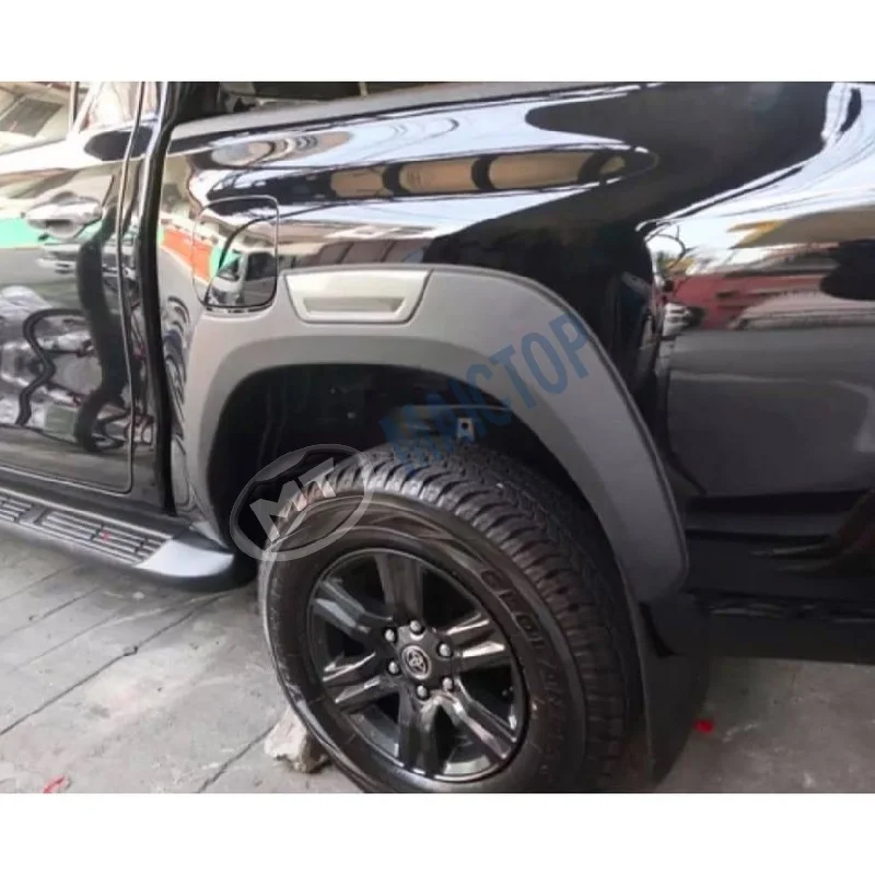 Maictop car accessories black wheel trims fender flare for hilux revo rocco fender flares 2015-2021