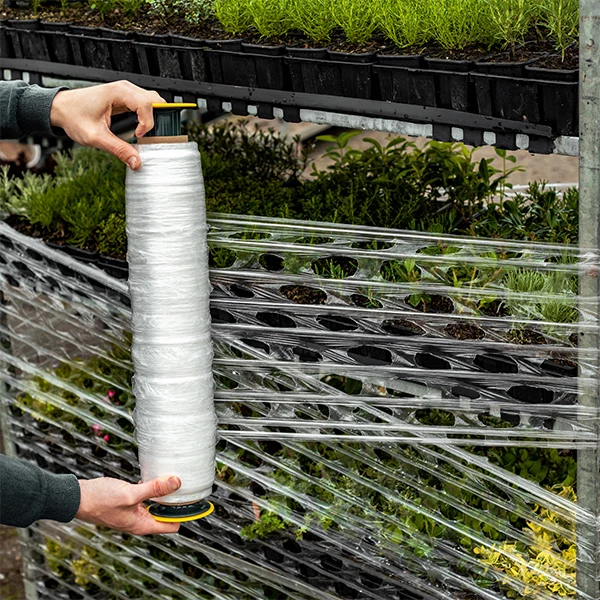 Customize Breathable Transparent PE Plastic Pallet Vented Stretch Film Vented Pallet Wrap Roll for Vegetable Fruit Packaging