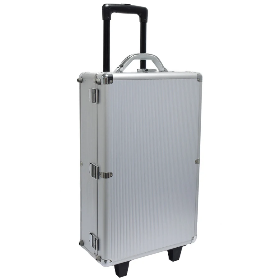 
Sliver Aluminum Trolley Tool Case with Large Capacity Wheeled Tool Cases Aluminum Equipment Case 