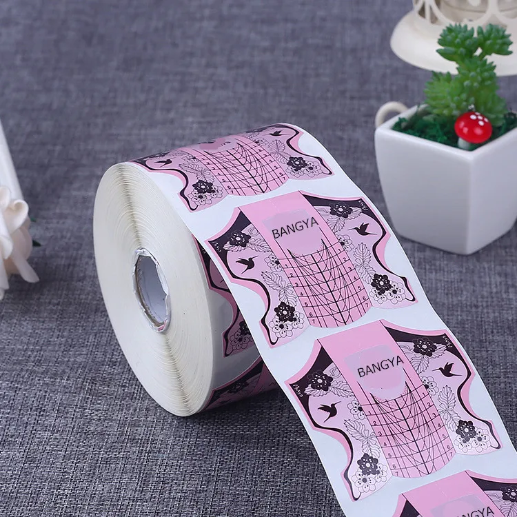 Strong Glue Extra Long Extension Acrylic Nail Forms 300pcs Paper Nail Form with 200g paper