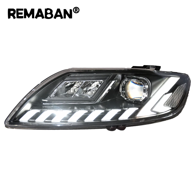 REMABAN Fro Audi Q7 headlight assembly 05-15 Q7 old model modified new laser LED headlight streamer steering