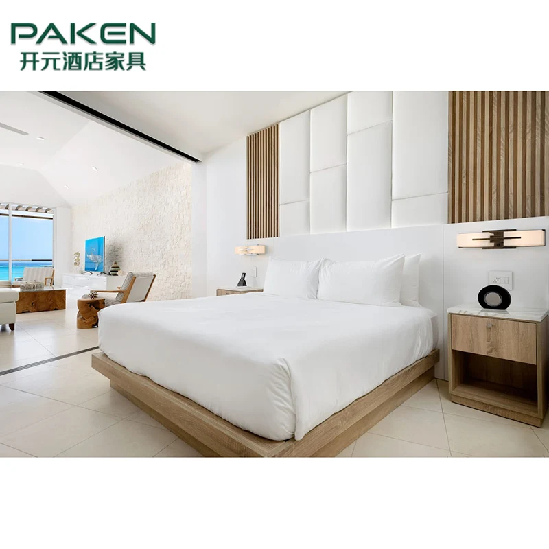 Guangdong Hotel Furniture Manufacturer Modern Resort Villa King Bed suite Custom Hotel Room Furniture Set