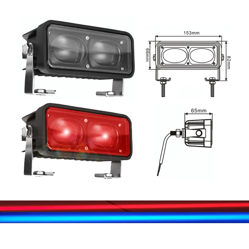 led blue square danger area red zone forklift safety light fork lift warning light