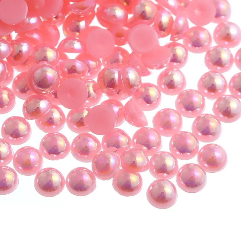 Hot Selling 14400 PCS Loose Flatback Pearls Half Round Mixed Sizes ABS Pearl Beads for Shoes Decorations