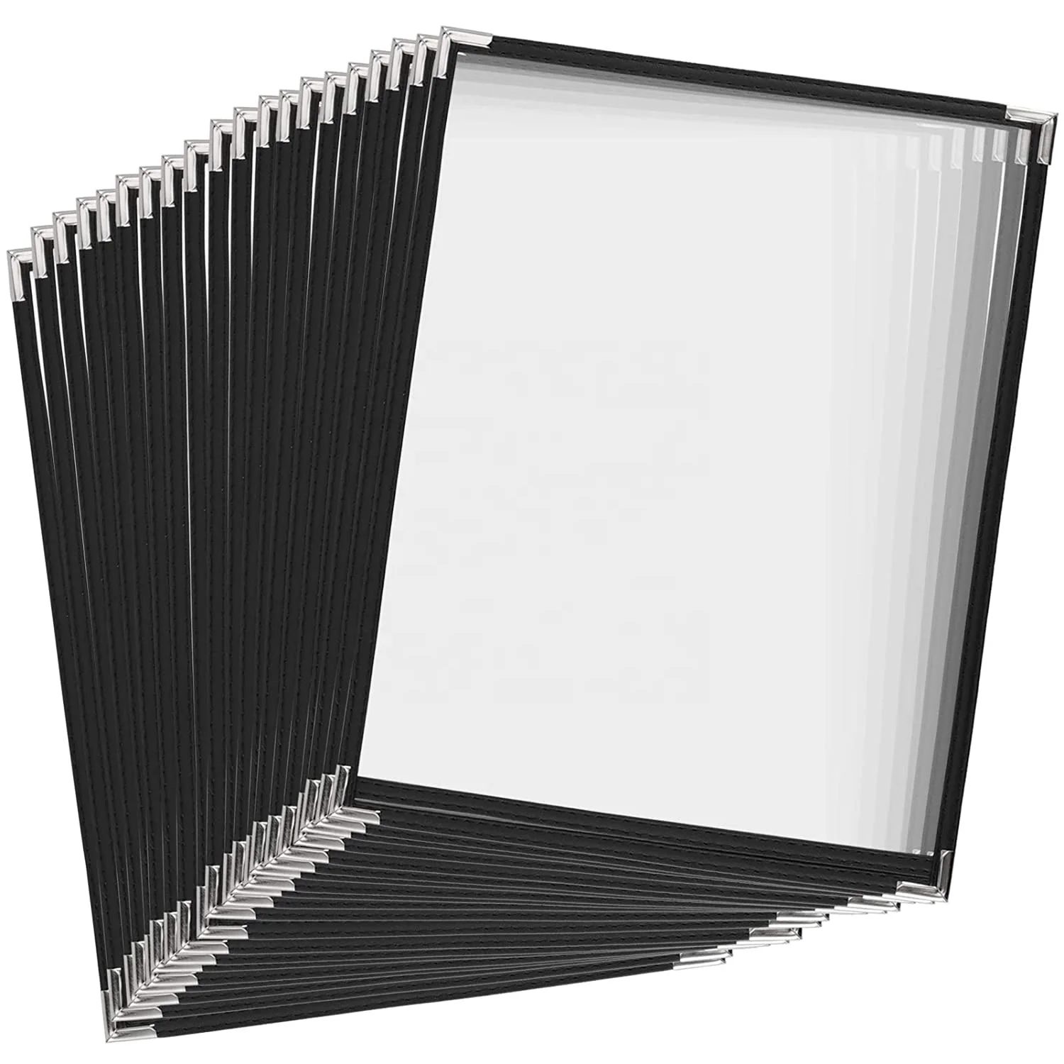 8.5 x 11 Inches Menu Cover Single Page Double View Menu Sleeves with Double Stitched Menu Cover for Restaurant Drink