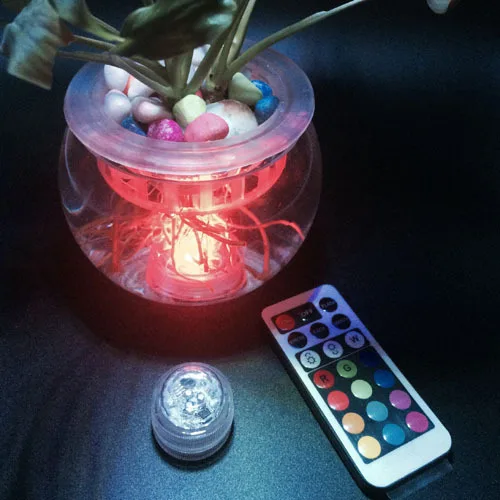 2 CR2032 Battery Operated Submersible Triple LED Light Waterproof Flameless Tealight Candles for Wedding Party Xmas Decoration