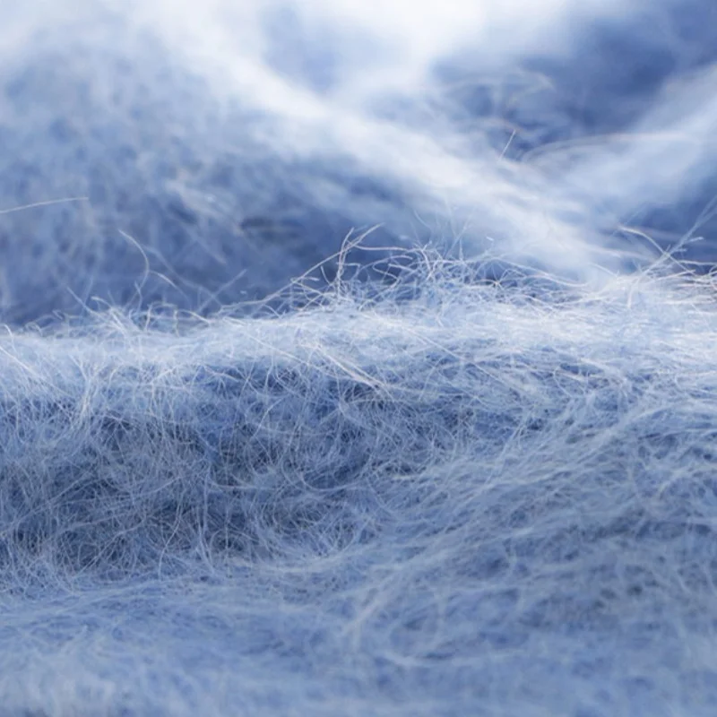 Knitted Sweater 8NM/1 Mengna Long Hair Alpaca Wool 59% Alpaca 19% Nylon 20% Acrylic 2% Spandex Mohair Blended Yarn