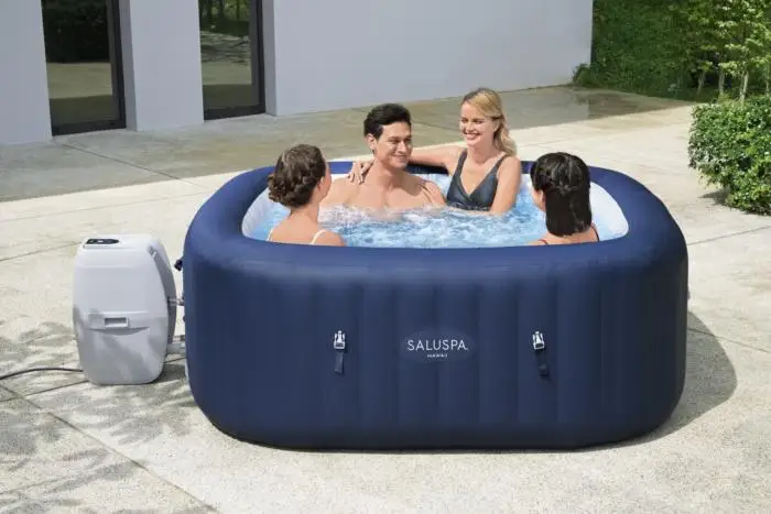 bestway Lay-Z-Spa Hawaii Inflatable Hot Tub Portable square spa pool for 4-6 person bubble