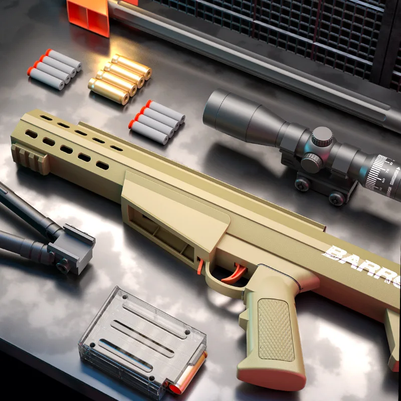 Toy Gun Sniper Barret bb gun With Rubber Foam Bullets Guns Boys Soft Bullet Machine Snipers Children compressed air sniper