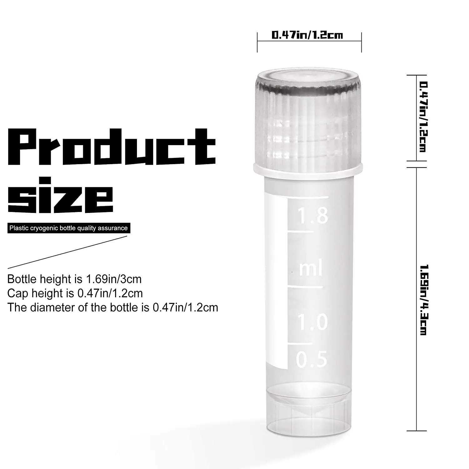Self Standing Cryogenic Vial Container Sample Tube Cryo Test Tubes with Screw Covers