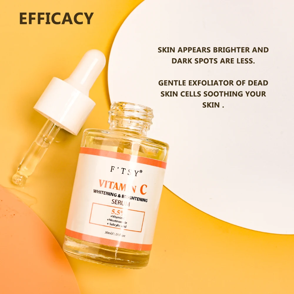 Vitamin C Serum for Face and Neck VC Essence with Hyaluronic Acid Skin Whitening Product for Aging OEM & ODM Facial Serum