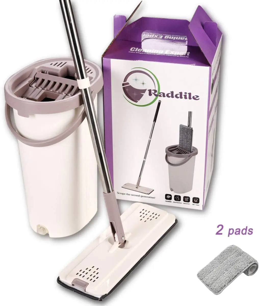 BEHNHENG Wholesale home Kitchen cleaning wash flat mop and bucket set squeeze mop bucket for flooring cleaning