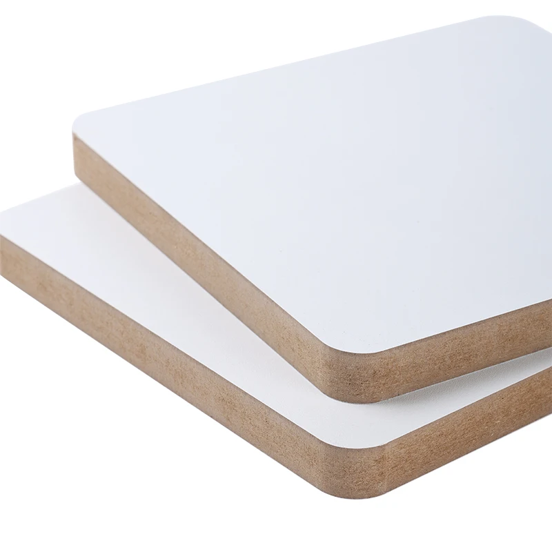 Factory Moisture Proof Double-Sides White Black Or Wood Grain Melamine Faced MDF Board for Furniture