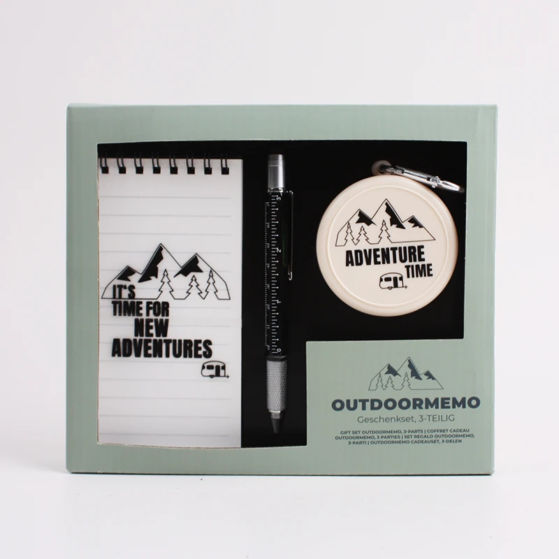 Outdoor OEM Gift Set Men Novelty Business Gifts Multi-Tool Ballpoint Pen Mini Notebook Folded Portable Travel Mug For Expedition