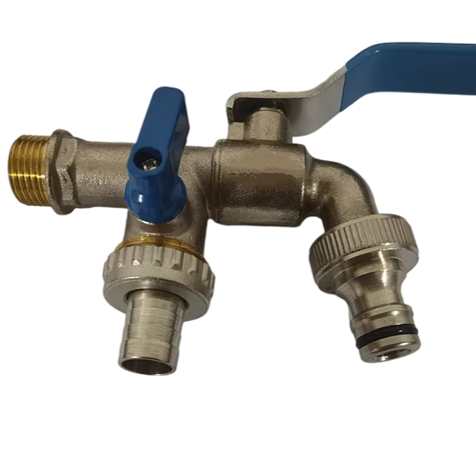 Garden hose tap two way  Brass ball valve bibcock with  fast hose connector